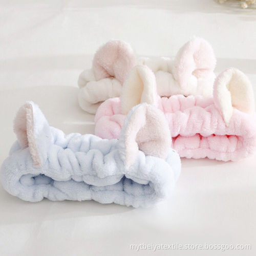 2017 Custom Microfiber Coral Fleece Face Washing Make Up Hair Band